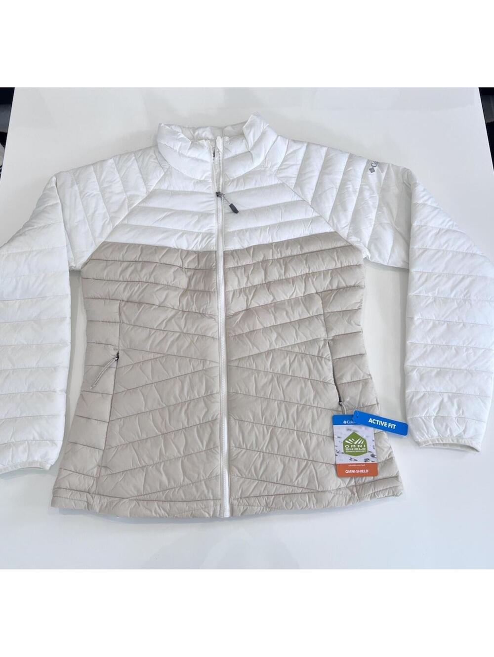 $100 Columbia Womens Powder Pass Puffer Jacket Dark Stone/Seasalt Women’s S - Picture 2 of 11